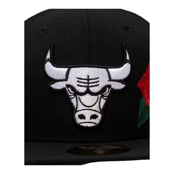 New Era Chicago Bulls Core Rose 59FIFTY Fitted Hat Cap Black - Picture 3 of 7